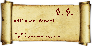 Vágner Vencel névjegykártya